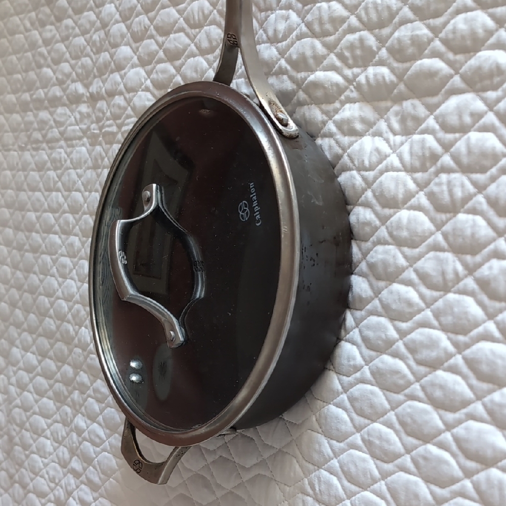 Calphalon Black and Silver Cookware with Glass Lid